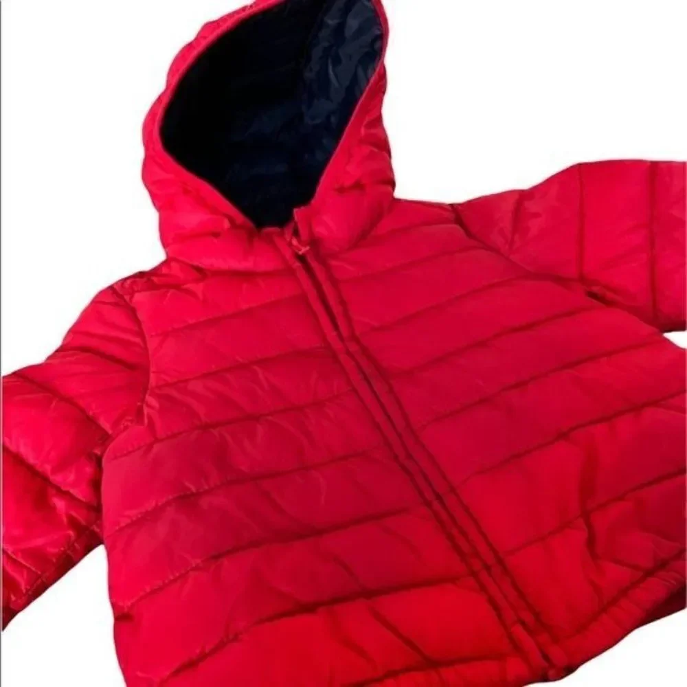 Old Navy Red Puffer Hooded Jacket Toddler 2T